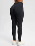 Sexy High Elastic Women's Solid Tights High Waist Workout Yoga Leggings, Scrunch Butt Lifting Elastic Pants, Tummy Control Butt Lifting Workout Yoga Athletic Pants Lady T Fashions