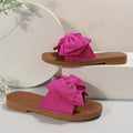 Women's Bowknot Design Flat Sandals, Slip On Open Toe Non-slip Summer Slides Shoes, Comfy Beach Shoes Lady T Fashions