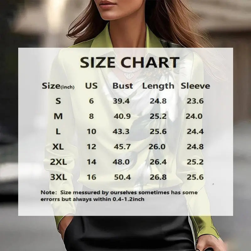 Women's Shirt Collar Long Sleeve Blouse With Floral Print - Button Front Comfort Top For Spring&Fall Lady T Fashions