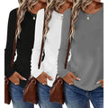 3 Pack Womens Plus Size Long Sleeve Shirts Crew Neck Basic Tee Tops Loose Fit Fall Outfits For Women 1X-5X Lady T Fashions