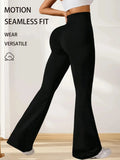 3pcs High-Waisted Flare Sharkskin Leggings Slim Fit, Lightweight & Sculpting Yoga Pants Lady T Fashions