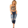 Women's Fashion Elastic Slim Fit Ripped Skinny Jeans Lady T Fashions