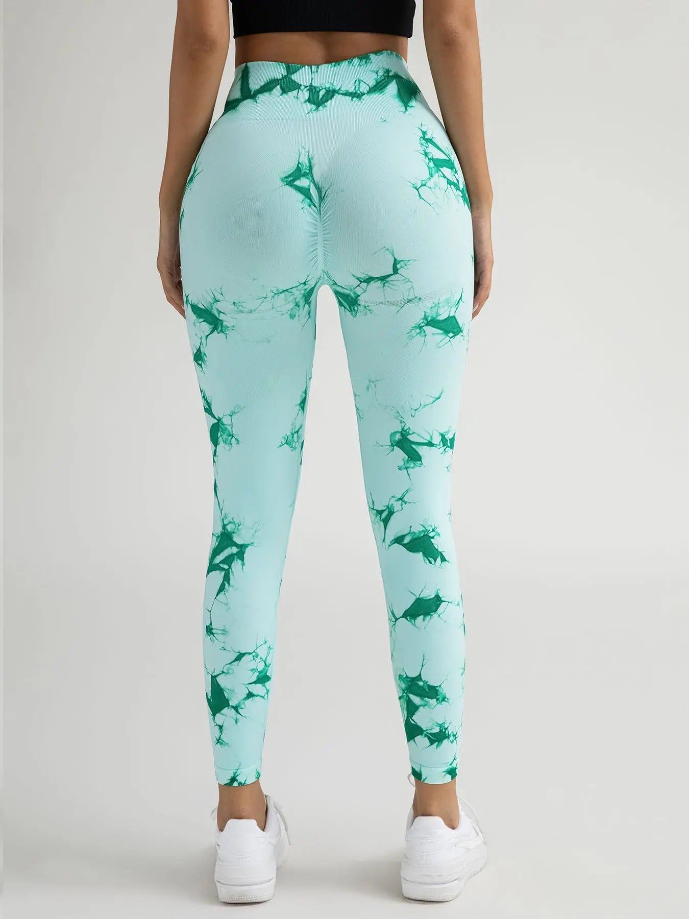 New Style Women's High-Waisted Yoga Leggings With Hollow-Out & Tie-Dye Design Lady T Fashions