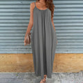 Women's Casual Summer Spaghetti Straps Maxi Dress With Pockets Loose Fit Long Dress Lady T Fashions