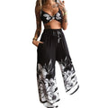 Printed Tube Top Loose Wide Leg Pants Two-piece Set Lady T Fashions