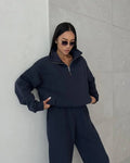 Y2K Winter Jogging Women Two Piece Set Female Zipper Coat Casual Pants Tracksuit Autumn Jacket Fashion Contrast Sport Wear Set Lady T Fashions
