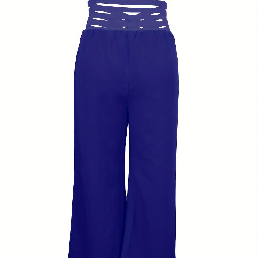 Ladies' Solid Color High Waisted Hollowed Out Fashionable New Product Versatile High Waisted Pants Straight Leg Flared Pants Lady T Fashions