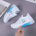 Women's Daisy Knitted Sock Sneakers, Breathable & Comfortable Lace Up Sports Shoes, Casual Running Walking Sneakers Lady T Fashions