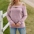 Womens Cold Shoulder Top Cut Out Long Sleeve Basic T Shirts Casual Blouse Tshirts Lady T Fashions