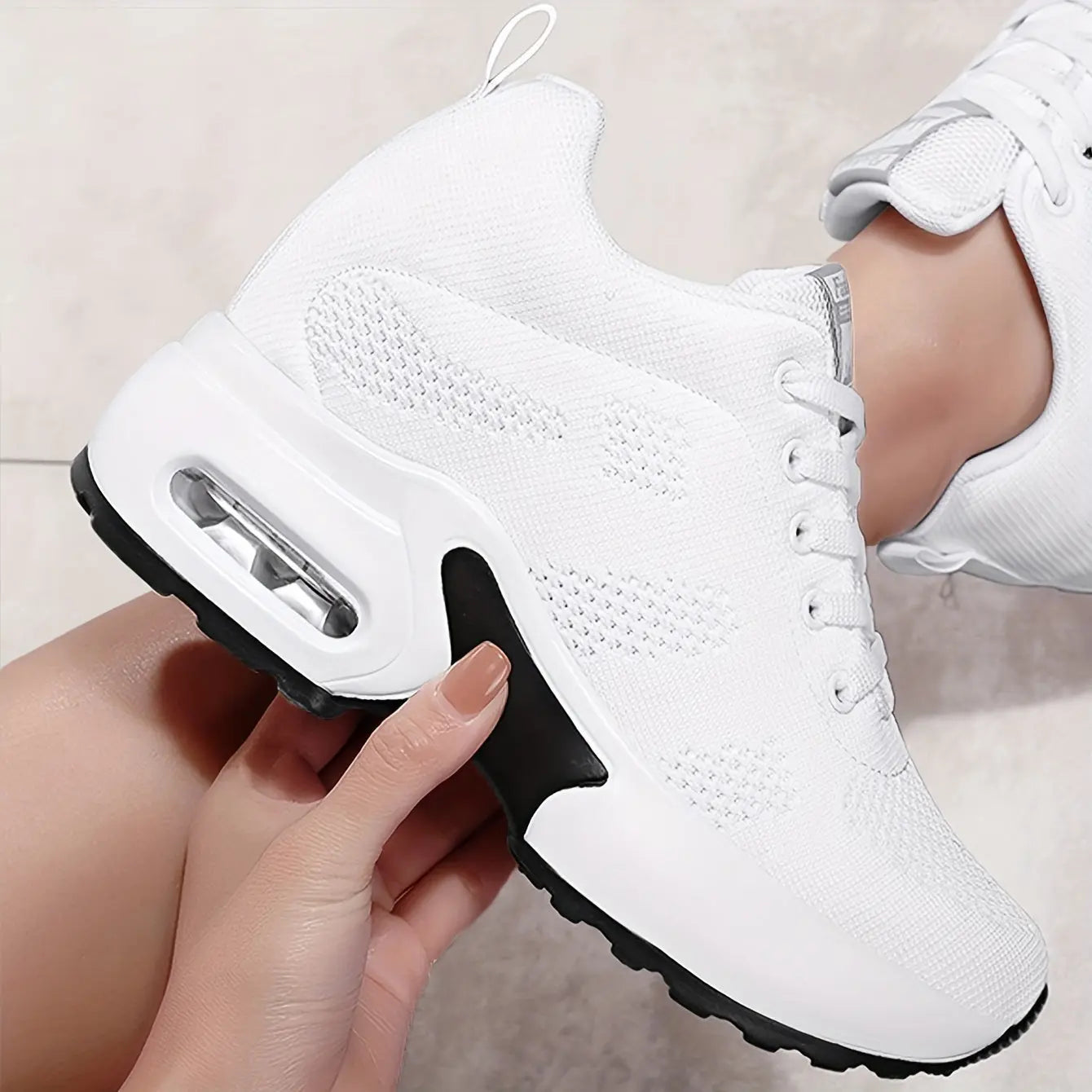 Stylish Women's Low-Top Mesh Sneakers - Air Cushioned, Breathable, Lace-Up Casual Shoes - Ideal for Spring Lady T Fashions