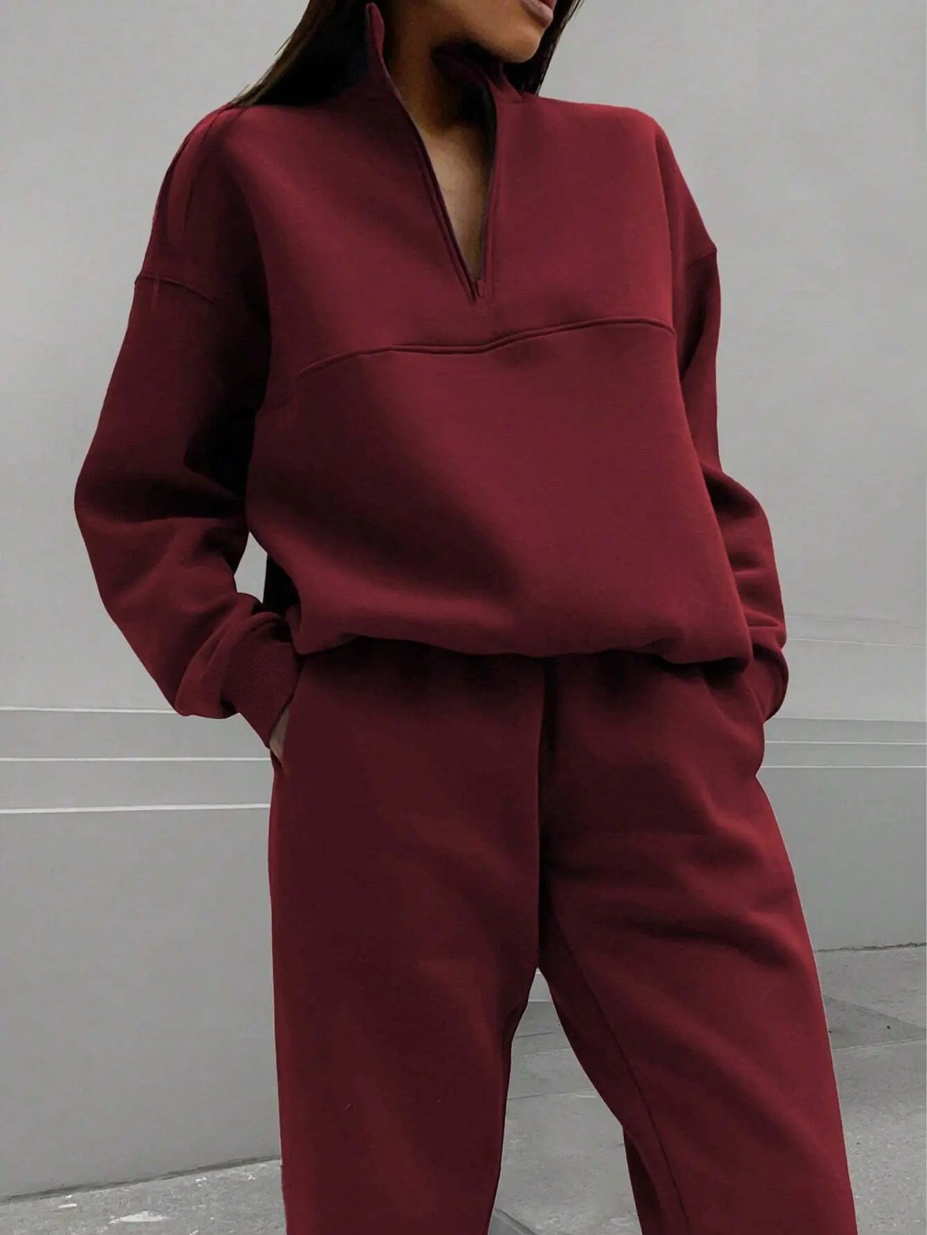 Long-sleeved Sports Sweatshirt Suit Fashion Stand-up Collar Zip-up Top And Elastic Band Trousers With Pocket Srping Fall Clothing For Women Lady T Fashions