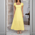 Women's Bohemian Backless Maxi Dress Flowy Ruffled Beach Dress With Adjustable Belt Summer Vacation Boho Dress For Casual Outings Lady T Fashions