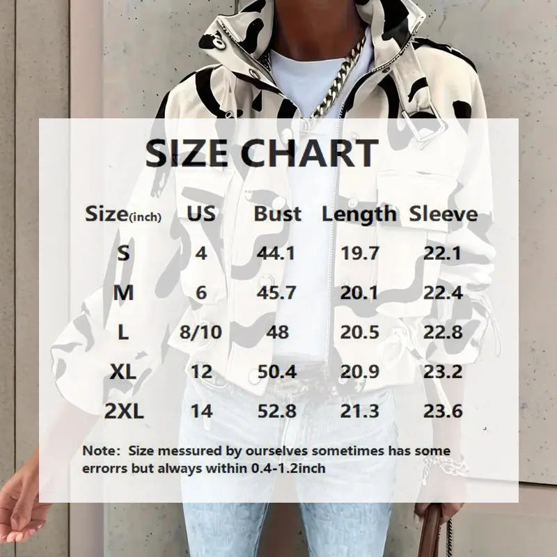 Women's Stand Collar Long Sleeve Jacket With Button & Zipper Closure - Two Large Pockets & Drawstring Hem Casual Short Jacket For Spring&Fall Lady T Fashions