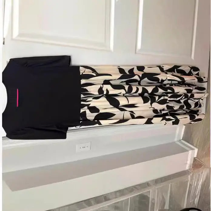 Floral Print Round Neck Exotic Vacation Style Elegant Dress Lady T Fashions