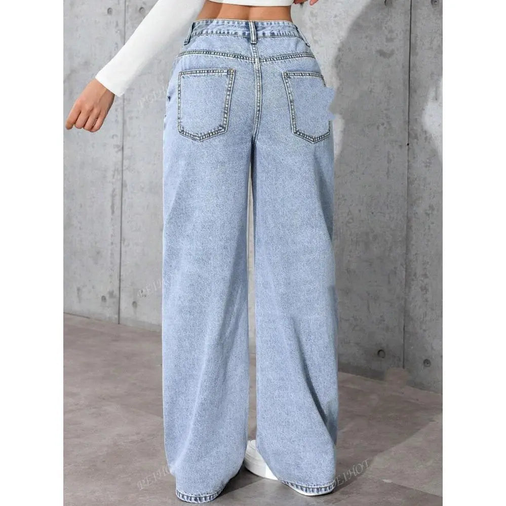 Sweet And Spicy Style High Waist Straight Jeans Lady T Fashions