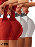 4-Pack Women's Yoga Shorts Value Set - High-Waisted Quick-Dry & Seamless, Must-Have For Workouts Lady T Fashions