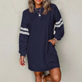 European And American Leisure Loose All-match Round Neck Dress Lady T Fashions