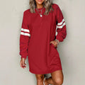 European And American Leisure Loose All-match Round Neck Dress Lady T Fashions