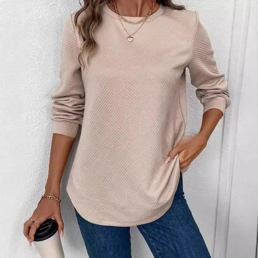 Women's Crew Neck Casual Long Sleeve Shirt Lady T Fashions