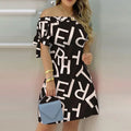 Womens Fashionable Off-Shoulder Slim Dress With Elegant Knot Detail Sexy Spring & Summer Evening Dress Lady T Fashions