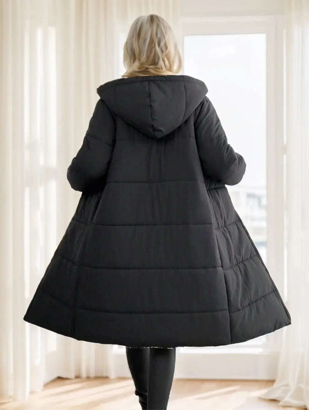 Women's Winter Long Sleeve Zip Up Hooded Cotton Padded Coat Lady T Fashions