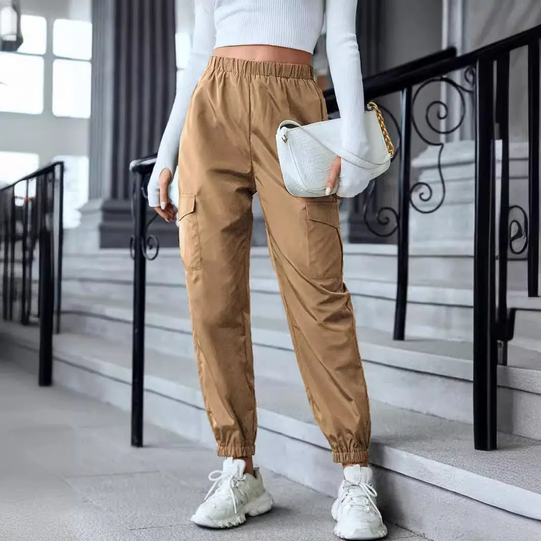 Multi-Color Casual Working Pants Multi-pocket Skinny Pants Lady T Fashions