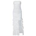 Chest-wrapped Pleated Slim Fit Patchwork Split Dress Lady T Fashions
