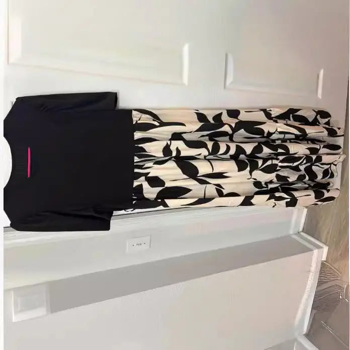 Floral Print Round Neck Exotic Vacation Style Elegant Dress Lady T Fashions