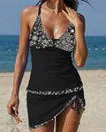 Swimsuit Women's Seaside Vacation Drawstring V-neck Sexy Split Lady T Fashions
