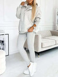 Women's Solid Color Vest Hoodie And Pants Set Lady T Fashions