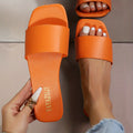 Women's Colorful Slide Sandals - Fashionable Open-Toe Flats with Ankle Strap, Faux Cover Upper & Rubber Sole, Casual Summer Shoes in Red, Green, Yellow, Blue, Brown, Black, White, Summer Footwear | Fashionable Flats | Durable Lady T Fashions