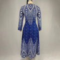 Women's Plus Size Elegant V-Neck Long Sleeve A-Line Dress With Starry Sky Print, Slim-Fit Flowy Maxi Dress For Holiday & Party Wear Lady T Fashions