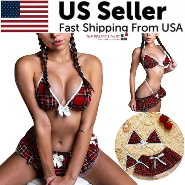 Sexy Lingerie School Girl Sleepwear Dress Nightwear Underwear Babydoll Women USA Lady T Fashions