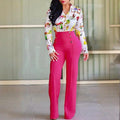 Women's Elegant High-Waisted Wide Leg Pants With Double-Breasted Buttons - Flared Trousers For Casual & Formal Wear Lady T Fashions