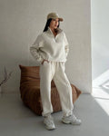 Y2K Winter Jogging Women Two Piece Set Female Zipper Coat Casual Pants Tracksuit Autumn Jacket Fashion Contrast Sport Wear Set Lady T Fashions