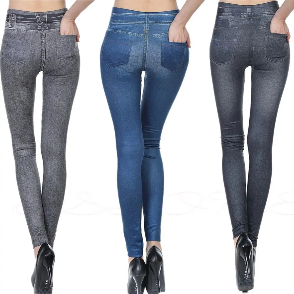 High Waisted Jeggings - Denim Leggings Lady T Fashions