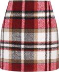 Women's High Waist Plaid Tight Pencil Wool Mini Skirt Lady T Fashions