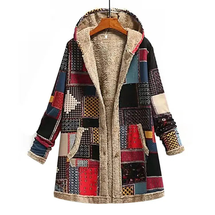 Cotton And Linen Printed Hoodie Lady T Fashions