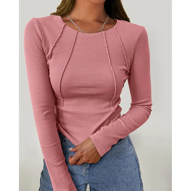 Women Long Sleeve T Shirts Crewneck Slim Fit Tops Going Out Fall Fashion Basic Tee Lady T Fashions
