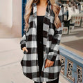 Women's Long Sleeve Plaid Print Button Front Casual Shirt For Spring & Fall Lady T Fashions