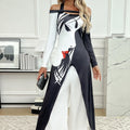 Ladies' Business Elegant Wide Leg Casual Loose Fit One Shoulder Set Sexy Party Set Lady T Fashions