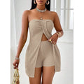 Women's Strapless Bandeau Top Shorts Suit Lady T Fashions