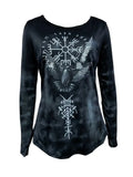 Vintage Tribal Bird Viking Ethnic Pattern Long Sleeve T-Shirt Lady T Fashions