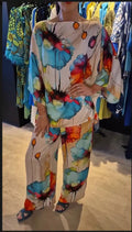 Indian Casual Round Neck Printed Satin Suit Lady T Fashions